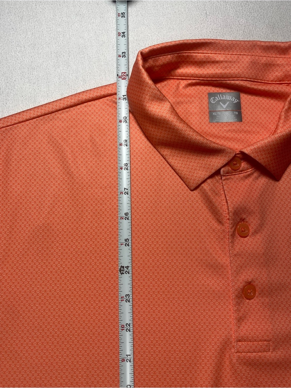 Callaway Men’s Coral Orange Performance Polo - Picture 6 of 6